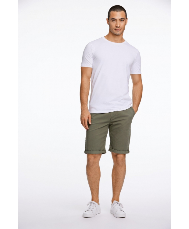 Lindbergh Superflex Chino Shorts i armygrøn til herre billede 6