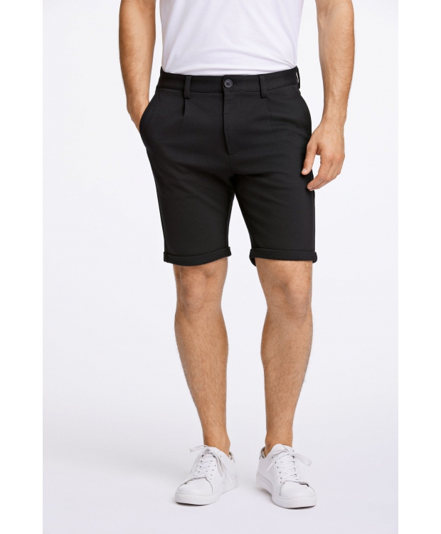 Lindbergh Plisserede shorts i sort til herre – Outlet billede 1