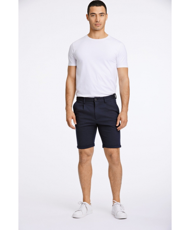 Lindbergh Plisserede shorts i navy til herre billede 4