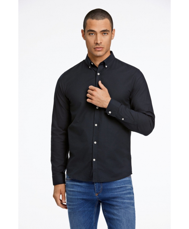 Lindbergh Oxford Superflex Skjorte i sort til herre billede 1