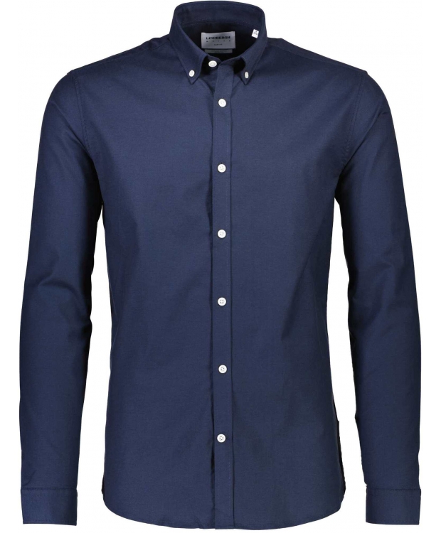 Lindbergh Oxford Superflex Skjorte i navy til herre billede 2