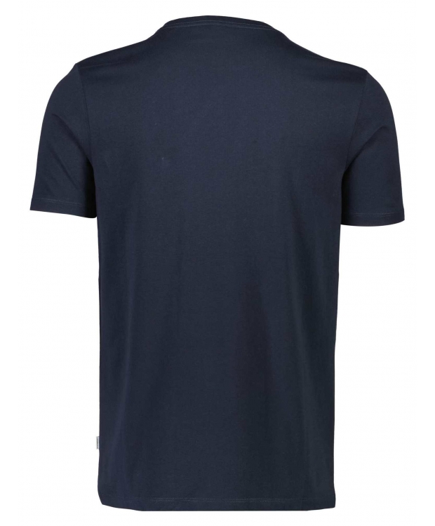 Lindbergh O-Neck T-shirt i navy m. logo til herre billede 3