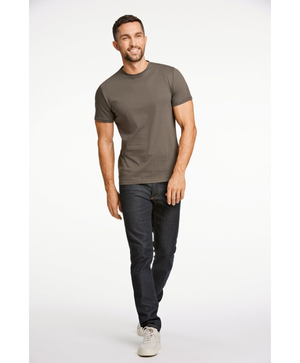 Lindbergh O-Neck T-Shirt i armygrøn til herre billede 4