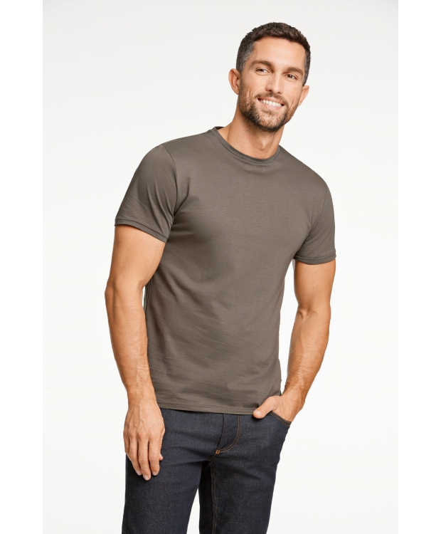 Lindbergh O-Neck T-Shirt i armygrøn til herre billede 1
