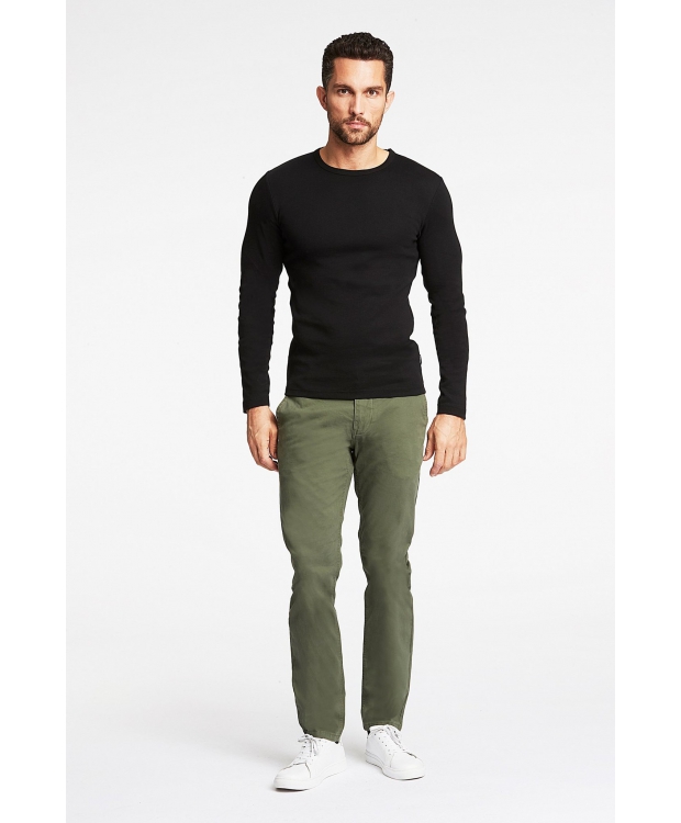 Lindbergh Basic O-Neck Langærmet trøje i sort til herre billede 3