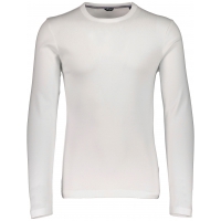 Lindbergh Basic O-Neck Langærmet trøje i hvid til herre