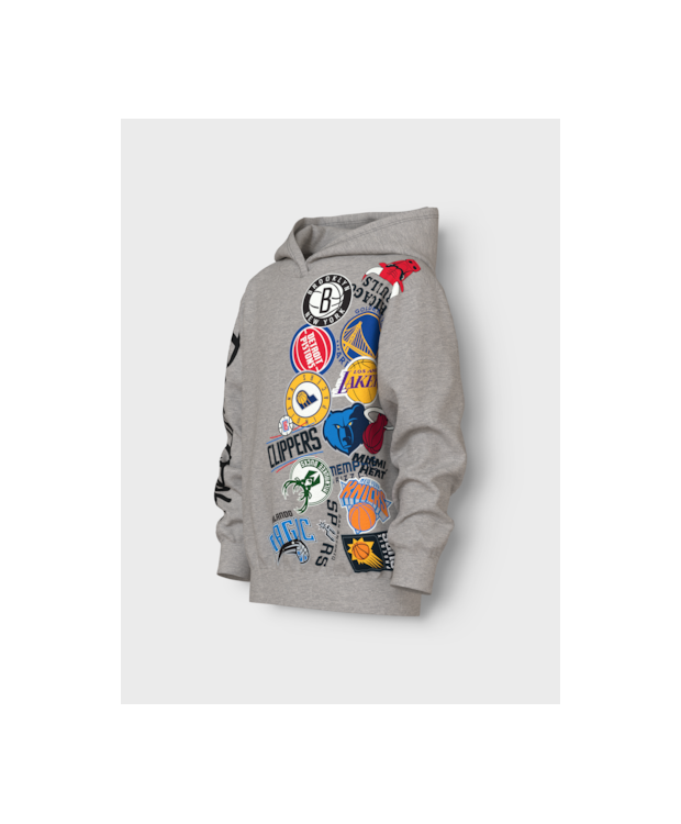 Name It NBA Hoodie i grå til drenge billede 4