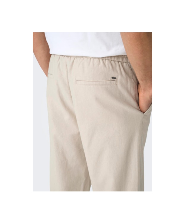 ONLY & SONS Hørbukser Loose Fit i beige til herre billede 7