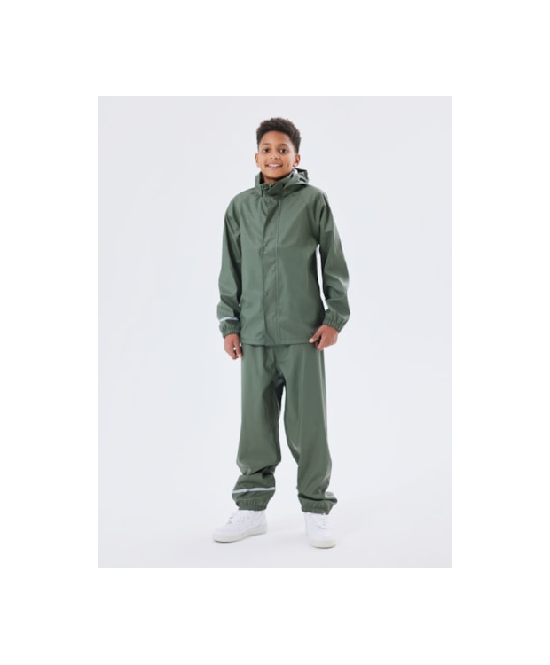 Name It unisex regntøj i mørkegrøn billede 1