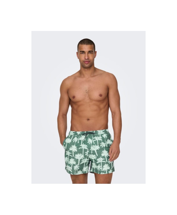 ONLY & SONS Badeshorts i dark forrest til herre billede 2