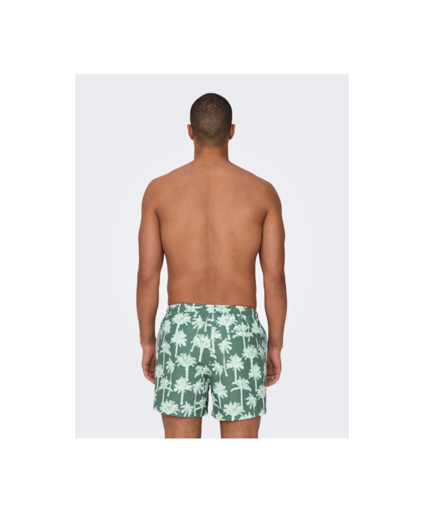 ONLY & SONS Badeshorts i dark forrest til herre billede 4