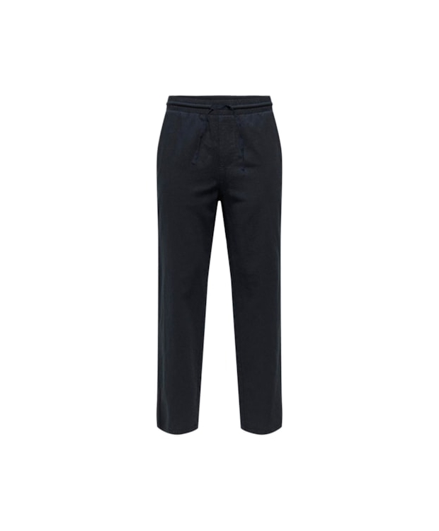 ONLY & SONS Hørbukser Loose Fit i dark navy til herre billede 2