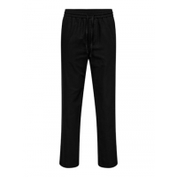 ONLY & SONS Hørbukser Loose Fit i sort til herre