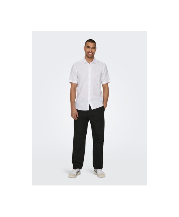 ONLY & SONS Hørbukser Loose Fit i sort til herre billede 1