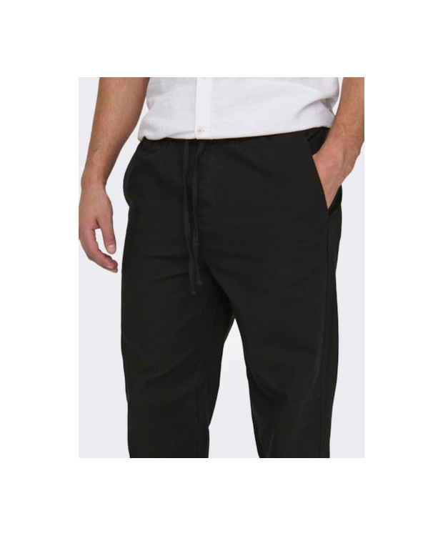 ONLY & SONS Hørbukser Loose Fit i sort til herre billede 6