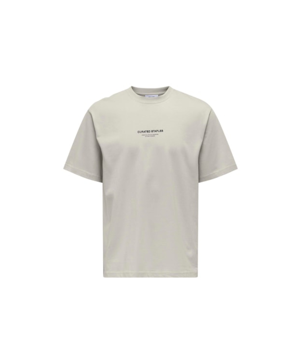 ONLY & SONS O-neck T-Shirt i Silver Lining til herre – Outlet billede 1