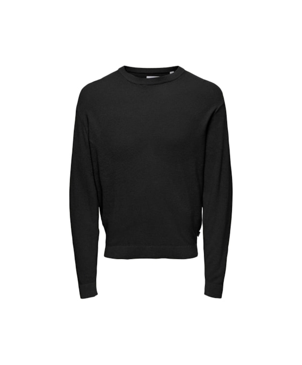 ONLY & SONS Striktrøje i sort til herre billede 1