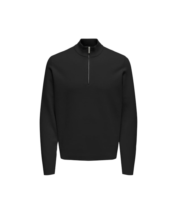 ONLY & SONS half zip i sort til herre billede 1
