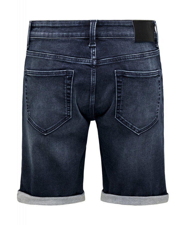 ONLY & SONS denimshorts i mørkeblå til herre billede 2