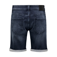 ONLY & SONS denimshorts i mørkeblå til herre