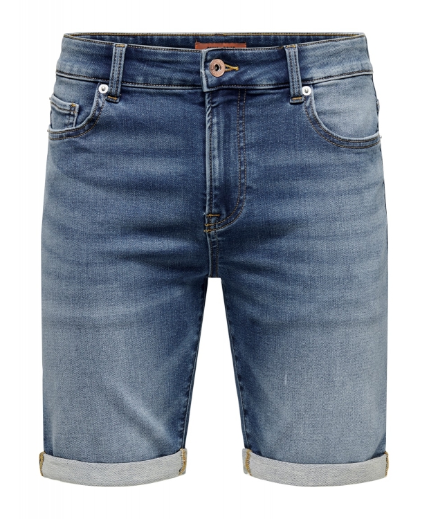 ONLY & SONS denimshorts i blå til herre billede 1