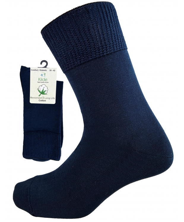 Comfort Diabetic diabetesstrømper mørkeblå unisex billede 1