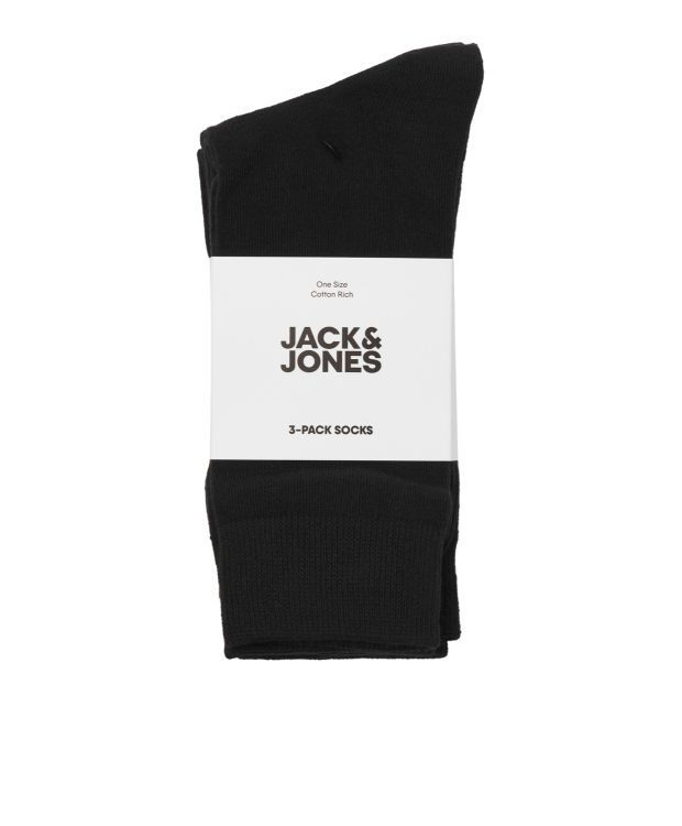 Jack & Jones 3pak bomuldsstrømper i sort til herre billede 4
