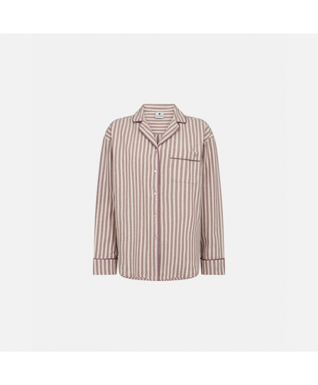 JBS of Denmark Women flannelskjorte til kvinder i beige med brun stribede nuancer – Outlet billede 1