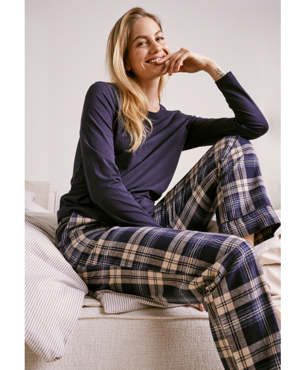JBS Of Denmark flannel ternet pyjamasbukser i multifarvet til kvinder billede 4