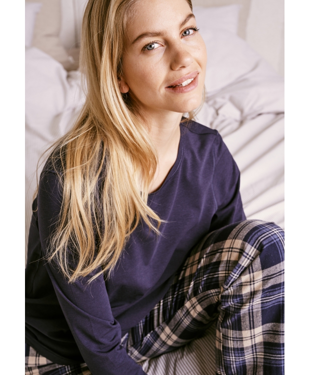 JBS Of Denmark flannel ternet pyjamasbukser i multifarvet til kvinder billede 5