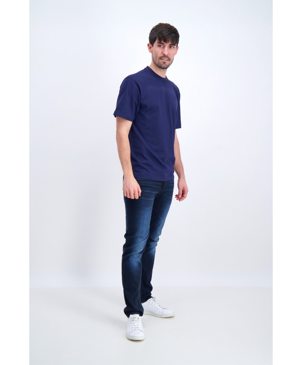 Bison t-shirt i Navy med rund hals til herre | Regular fit | billede 3