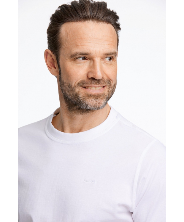 Bison t-shirt i Hvid med rund hals til herre | Regular fit | billede 4