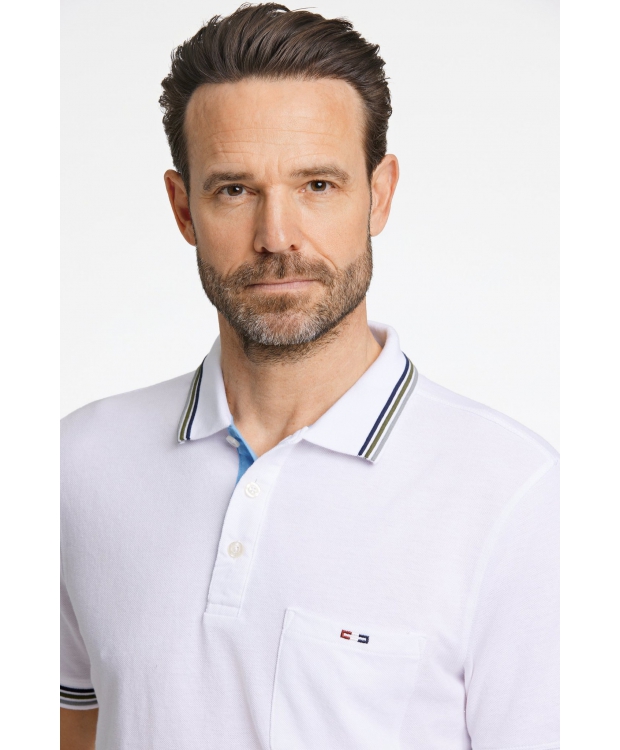 Bison polo i hvid til herre | Regular fit | billede 4