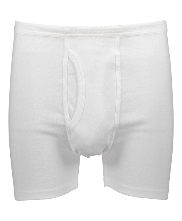Bison bomulds boksershorts med gylp i hvid til herre billede 2