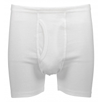Bison bomulds boksershorts med gylp i hvid til herre