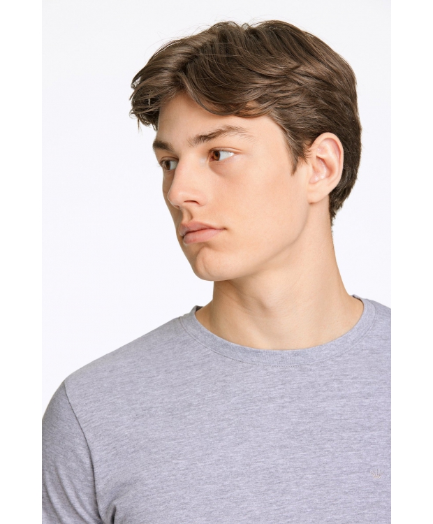 Junk de Luxe t-shirt i lysegrå med rund hals til herre | Relaxed fit | billede 4