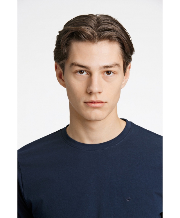 Junk de Luxe t-shirt i Navy med rund hals til herre | Relaxed fit | – Outlet billede 4