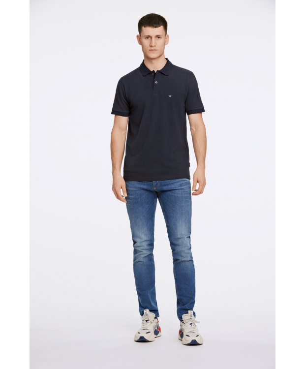 JUNK de LUXE polo i NAVY til herre | Regular fit | billede 3