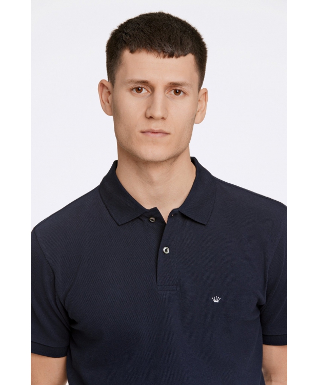 JUNK de LUXE polo i NAVY til herre | Regular fit | billede 4