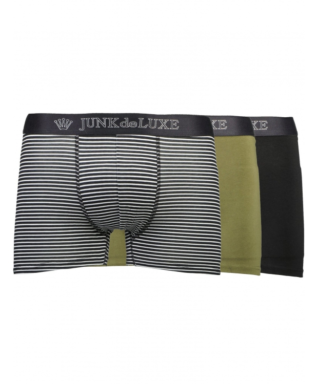 JUNK de LUXE 3pak multifarvet boksershorts af økologisk bomuld til herre. billede 1