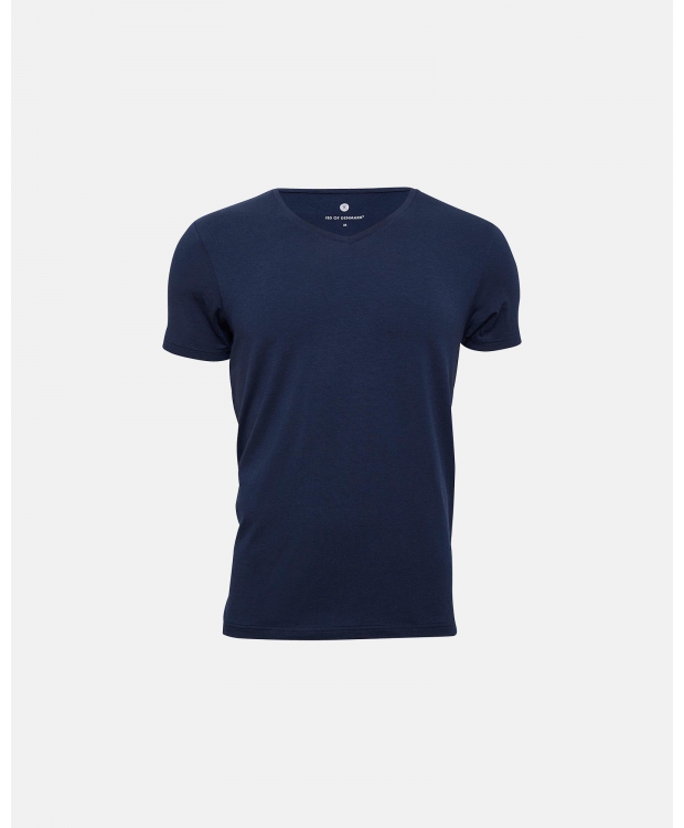 JBS Of Denmark V-hals T-shirt i bambusviskose i navy til herre billede 1