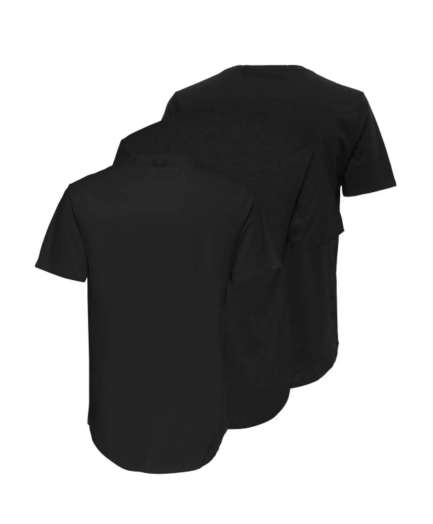 ONLY & SONS 3pak lang t-shirt i sort til herre billede 2
