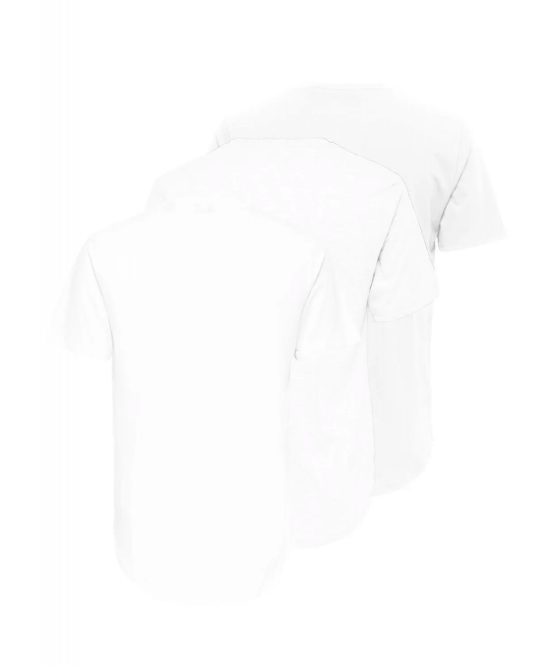 ONLY & SONS 3pak lang t-shirt i hvid til herre billede 1