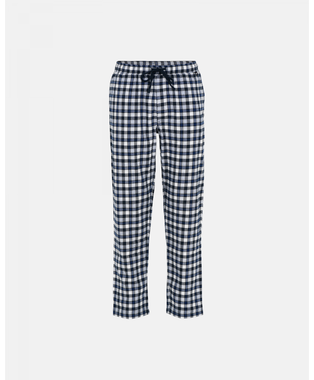 JBS pyjamasbukser flannel med blå og sorte tern til herre. billede 1