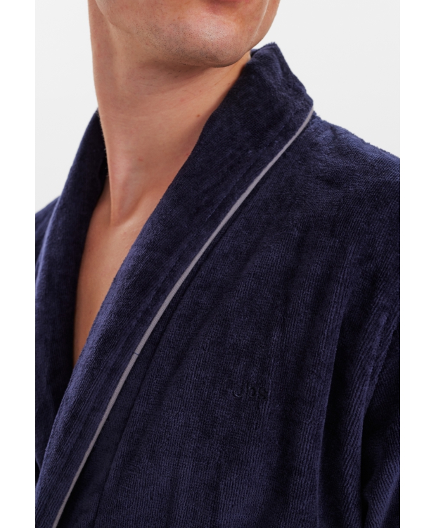 JBS badekåbe med velour i navy til herre. billede 3