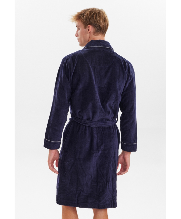 JBS badekåbe med velour i navy til herre. billede 7