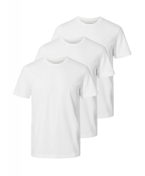 Selected Homme 3pak t-shirt i hvid til herre billede 1