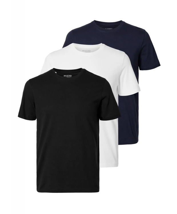 Selected Homme 3pak t-shirt i multifarvet til herre billede 1