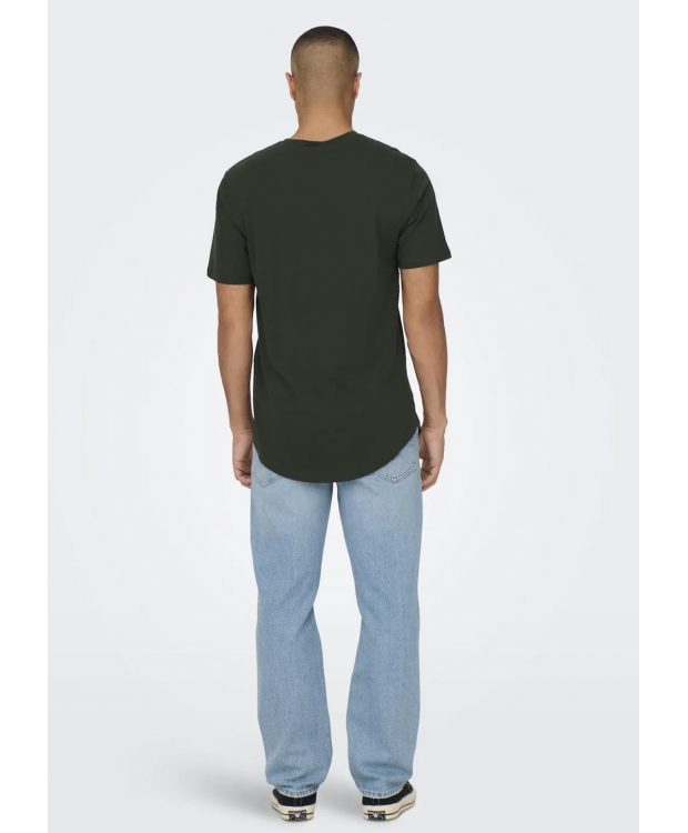 ONLY & SONS lang t-shirt i Rosin til herre billede 4