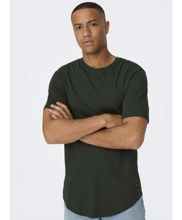 ONLY & SONS lang t-shirt i Rosin til herre billede 5